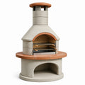 Grillkamin aus Beton und Terrakotta Grau/Orange 200x120 cm