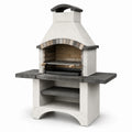 Betongrillkamin mit Feuerziegeln Grau/Beige 110x65x210 cm