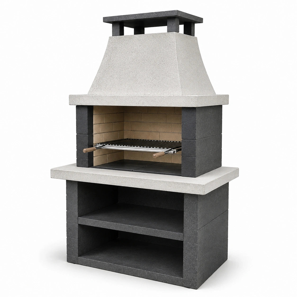 Beton Grillkamin Grau 210x110x65 cm