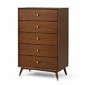 Nussbaum Schubladenschrank 5 Schubladen 120x80x40 cm