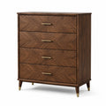 Holzschubladenschrank mit Messinggriffen 80x40x100cm Braun