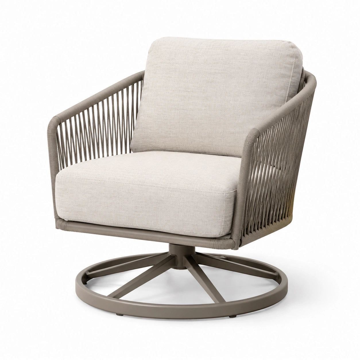 Drehsessel Aluminiumrahmen mit Polyesterbezug Beige