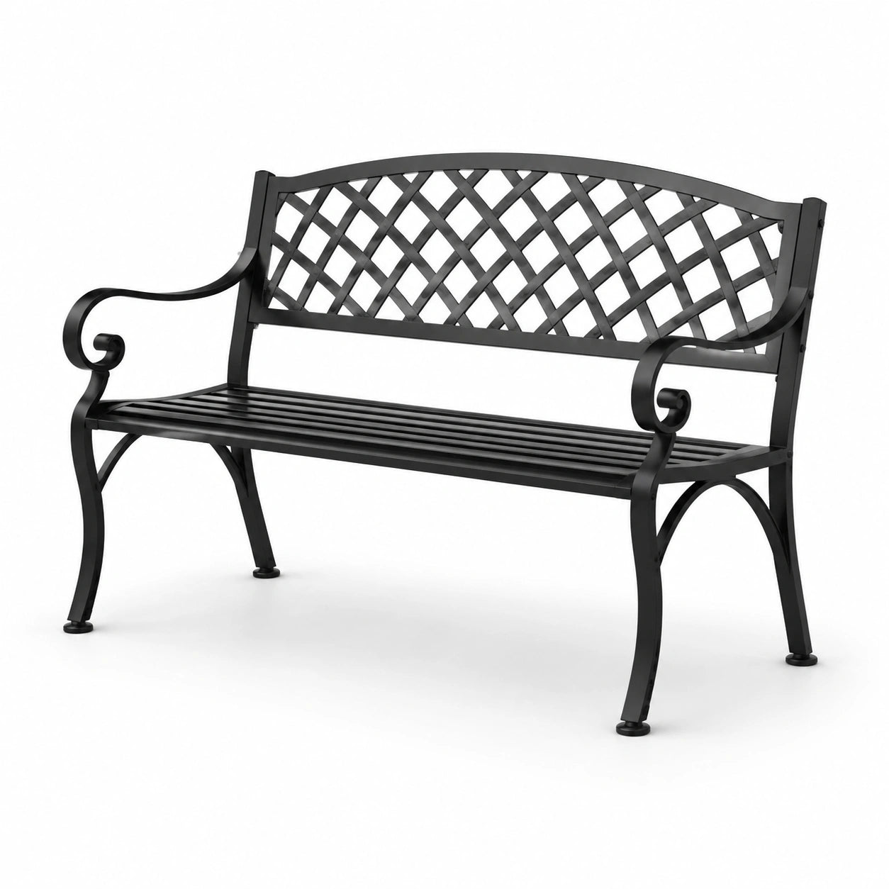 Gartenbank Metall Gusseisen Schwarz 126cm