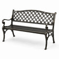 Gartenbank aus Aluminium mit Gusseisendetails Schwarz