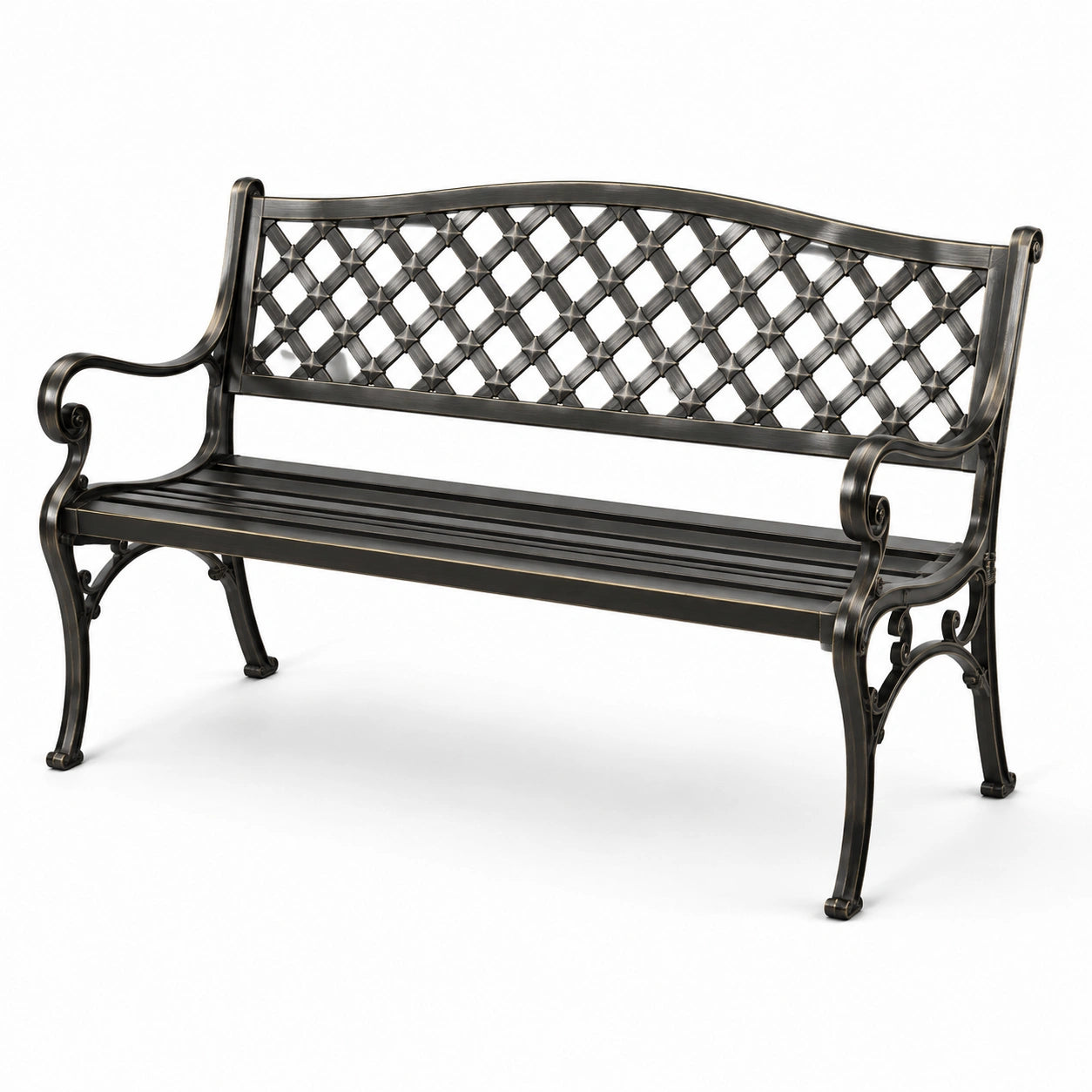 Gartenbank aus Aluminium mit Gusseisendetails Schwarz