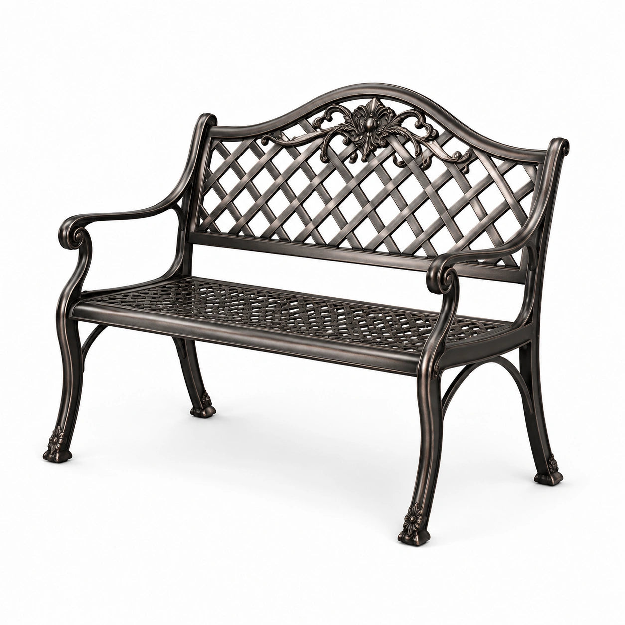 Gartenbank aus Metall 127 cm Bronze