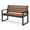 Holzbank mit Metallrahmen 120 cm Braun/Schwarz