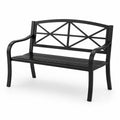 Schwarze Metallbank mit Rückenlehne 120x62x84 cm