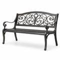 Gartenbank aus Aluminium 127cm Schwarz