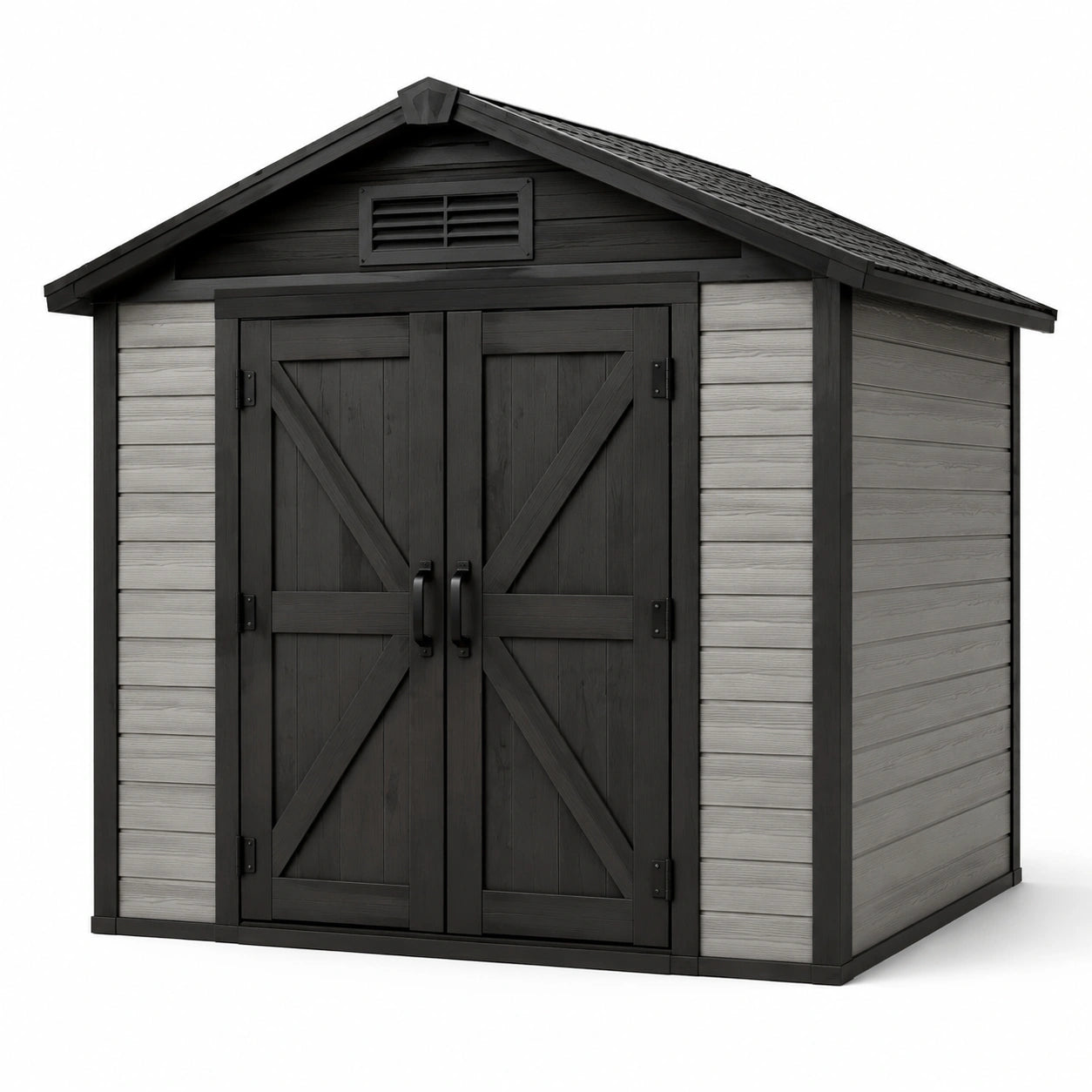 Gartenhaus Polypropylen 185x152x226 cm Grau/Schwarz