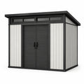 Kunststoff Gartenhaus mit Polycarbonat-Fenstern 185 x 200 x 200 cm Schwarz/Weiß
