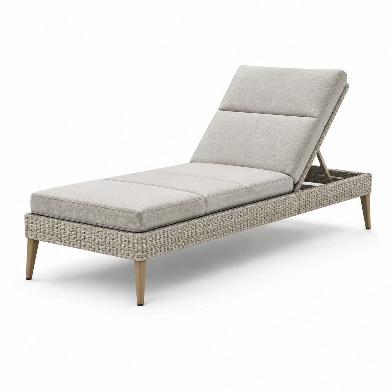 Gartenliege aus Aluminium und Polyrattan Hellbeige