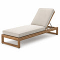 Gartenliege aus Teakholz mit verstellbarem Kissen Beige 200cm