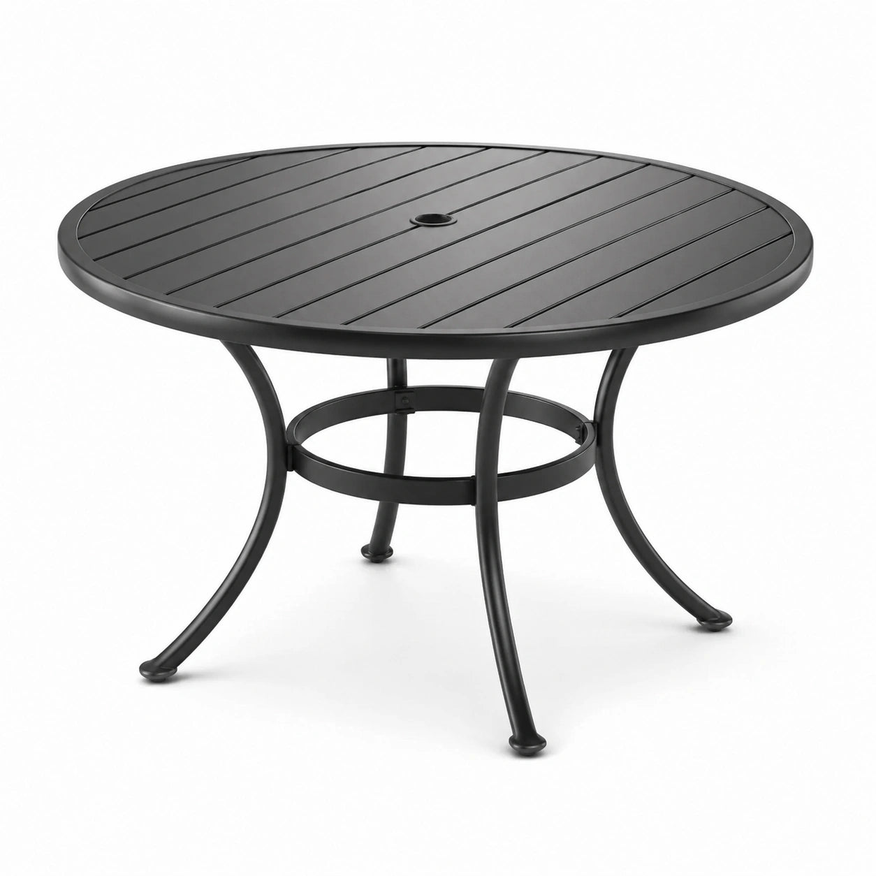 Runder Gartentisch aus Metall Ø 90 cm Schwarz